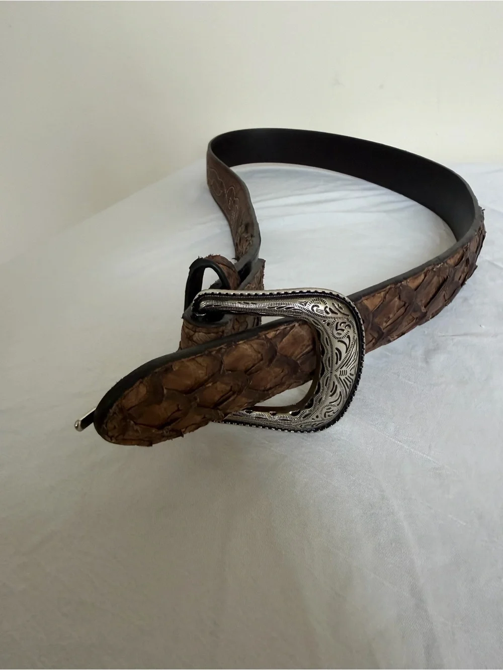 Cody James Men's Charutto Exotic Pirarucu Billet Belt Sz 36 Style CJAHO24BT16-BN